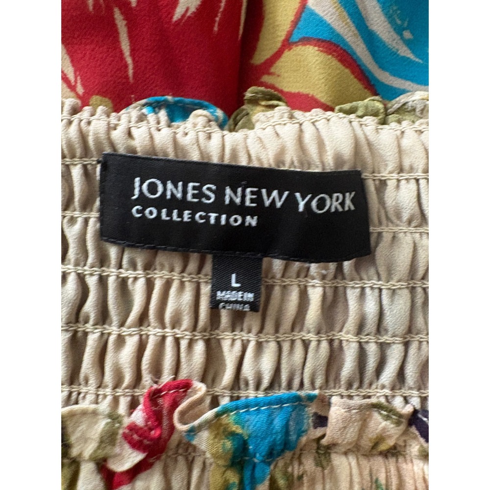 Jones New York Collection 100% Silk Smoked Waist Midi Skirt Large Natural Fibers - Picture 2 of 4